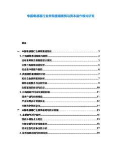 中國電感器行業(yè)并購重組案例與資本運作模式研究