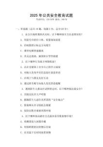 2025年公共安全教育試題