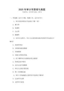 2025年審計(jì)學(xué)原理與真題