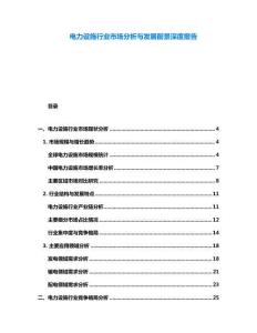 電力設施行業市場分析與發展前景深度報告
