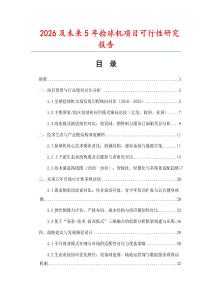 2026及未来5年捡球机项目可行性研究报告