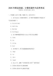 2025年職業(yè)技能：計算機操作與應(yīng)用考試
