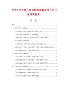 2026及未來5年電腦型塑焊機項目可行性研究報告