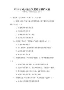 2025年城鄉(xiāng)融合發(fā)展規(guī)劃解析試卷