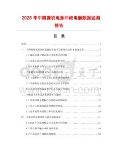 2026年中国漏税电脉冲继电器数据监测报告