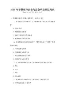 2025年智慧城市安全與應急響應模擬考試