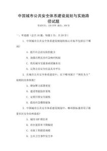 中國城市公共安全體系建設(shè)規(guī)劃與實施路徑試題