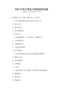 2025年電子商務與網(wǎng)絡營銷試題