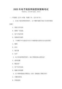 2025年電子商務網(wǎng)絡營銷策略考試
