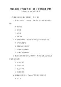 2025年職業(yè)技能大賽：項(xiàng)目管理策略試題