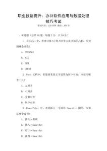 職業技能提升：辦公軟件應用與數據處理技巧考試
