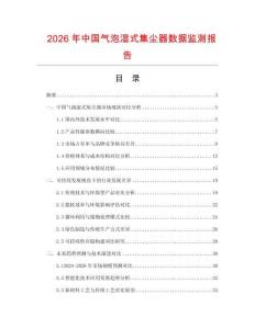2026年中國氣泡濕式集塵器數(shù)據(jù)監(jiān)測報(bào)告