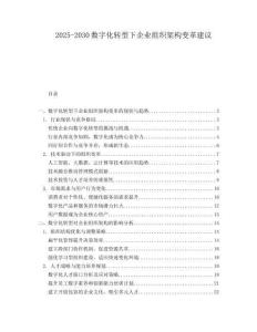 2025-2030數(shù)字化轉(zhuǎn)型下企業(yè)組織架構(gòu)變革建議