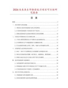 2026及未來5年錐齒鉸刀項目可行性研究報告