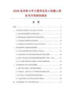 2026及未來5年小型雙足仿人機器人項目可行性研究報告