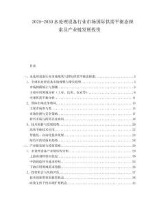 2025-2030水處理設(shè)備行業(yè)市場國際供需平衡態(tài)探索及產(chǎn)業(yè)鏈發(fā)展投資