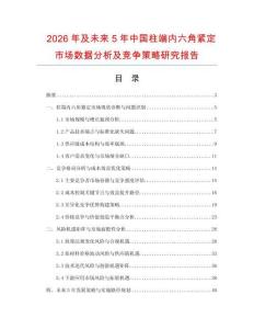 2026年及未来5年中国柱端内六角紧定市场数据分析及竞争策略研究报告