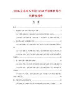 2026及未来5年双GSM手机项目可行性研究报告