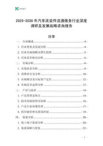 2025-2030年汽車改裝件流通服務行業深度調研及發展戰略咨詢報告