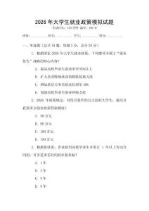 2026年大學(xué)生就業(yè)政策模擬試題