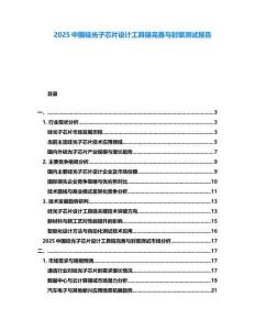 2025中國硅光子芯片設(shè)計工具鏈完善與封裝測試報告