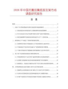 2026年中國后置扭簧底部支架市場調查研究報告