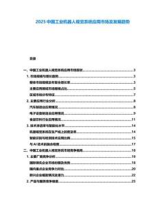 2025中國工業(yè)機(jī)器人視覺系統(tǒng)應(yīng)用市場及發(fā)展趨勢