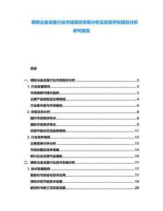 鋼鐵冶金設(shè)備行業(yè)市場(chǎng)現(xiàn)狀供需分析及投資評(píng)估規(guī)劃分析研究報(bào)告