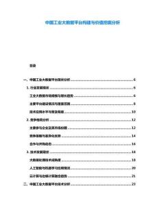 中国工业大数据平台构建与价值挖掘分析