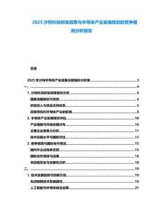 2025沙特科技研發(fā)政策與半導體產(chǎn)業(yè)發(fā)展規(guī)劃的競爭格局分析報告