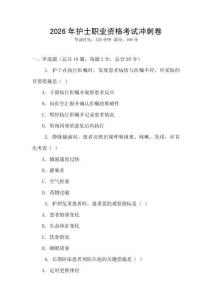 2026年護(hù)士職業(yè)資格考試沖刺卷