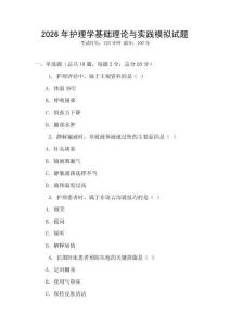 2026年護(hù)理學(xué)基礎(chǔ)理論與實(shí)踐模擬試題