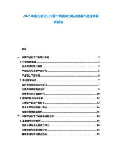 2025中國石油化工行業(yè)市場需求分析及發(fā)展布局規(guī)劃調(diào)研報(bào)告