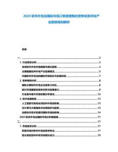 2025軟件外包業國際市場訂單管理模式競爭投資評估產業前景規劃解析