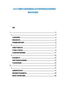 2025中國風力發(fā)電塔基礎行業(yè)市場供需特征及投資預測規(guī)劃分析報告