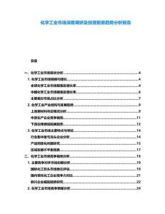 化學工業市場深度調研及投資前景趨勢分析報告