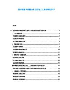 醫(yī)療健康大數(shù)據(jù)技術(shù)應用與人工智能輔助診療