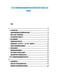 2025中國智能電表通信模塊技術(shù)升級與海外市場準(zhǔn)入標(biāo)準(zhǔn)報(bào)告