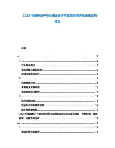 2025中國(guó)房地產(chǎn)行業(yè)市場(chǎng)分析與政策影響評(píng)估未來(lái)走勢(shì)報(bào)告