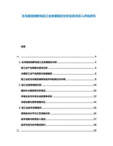 北马里亚纳群岛轻工业发展现状分析及资本投入评估研究