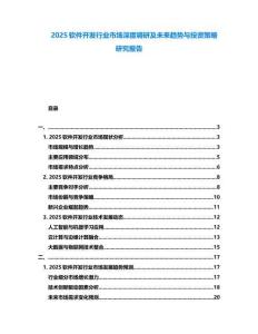 2025軟件開發(fā)行業(yè)市場(chǎng)深度調(diào)研及未來(lái)趨勢(shì)與投資策略研究報(bào)告