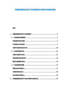 中國高端數(shù)控機床產(chǎn)業(yè)發(fā)展瓶頸與轉(zhuǎn)型升級路徑報告