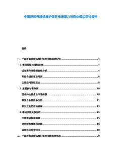 中國(guó)浮船升降機(jī)維護(hù)保養(yǎng)市場(chǎng)潛力與商業(yè)模式探討報(bào)告