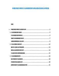 中國(guó)浮船升降機(jī)行業(yè)規(guī)模預(yù)測(cè)與商業(yè)模式創(chuàng)新分析報(bào)告