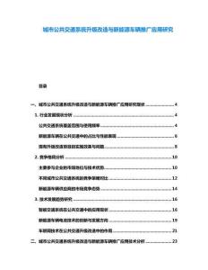 城市公共交通系統(tǒng)升級(jí)改造與新能源車輛推廣應(yīng)用研究