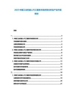 2025中國(guó)工業(yè)機(jī)器人代工服務(wù)市場(chǎng)供需分析及產(chǎn)業(yè)升級(jí)規(guī)劃