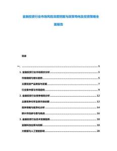 金融投資行業(yè)市場風險深度挖掘與政策導(dǎo)向及投資策略全面報告