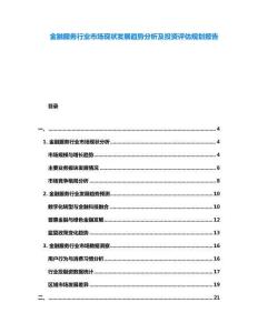 金融服務(wù)行業(yè)市場現(xiàn)狀發(fā)展趨勢分析及投資評估規(guī)劃報告
