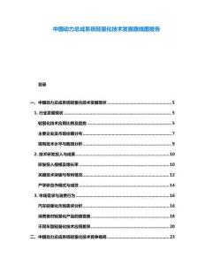 中國動力總成系統(tǒng)輕量化技術(shù)發(fā)展路線圖報告