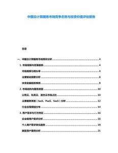 中國云計算服務市場競爭態(tài)勢與投資價值評估報告
